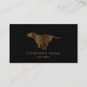 Laufender Hund mit Gold Scribble Visitenkarte