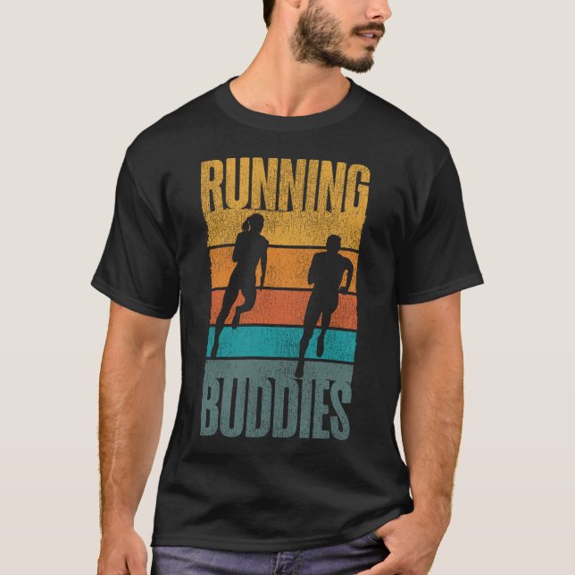 Laufender Joggen, der Buddies Friends Besties läuf T-Shirt (Vorderseite)
