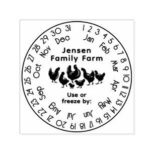 Laufender Kalender für Hühner - Fresheit Datum #2S Permastempel