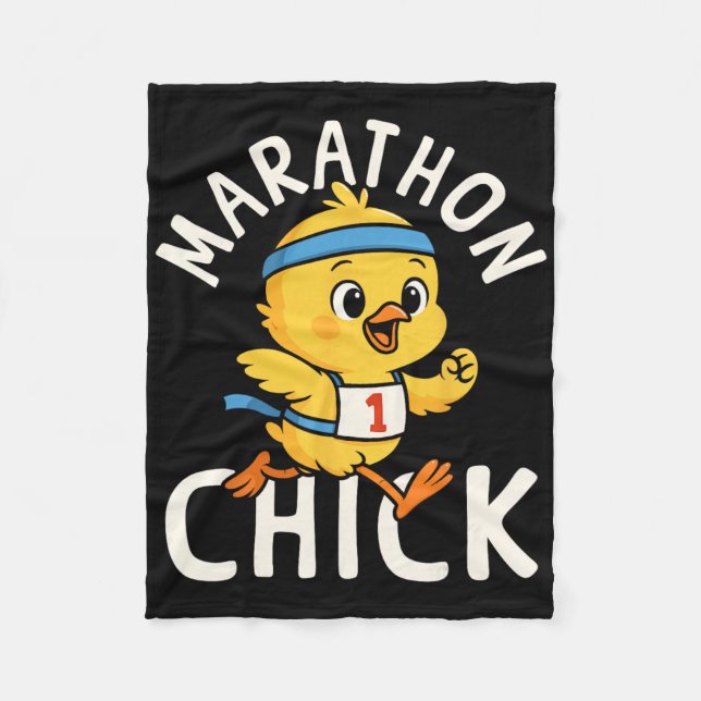 Laufender Läufer Halbmarathon Hühner Mädchen Vinta Fleecedecke (Vorderseite)
