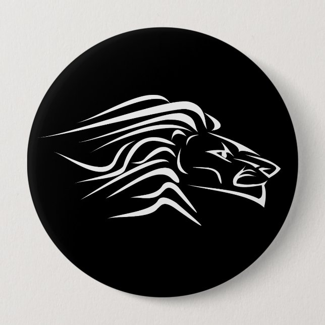 Laufender Löwe Knopf Schwarz - Ihre Farben Button (Vorderseite)