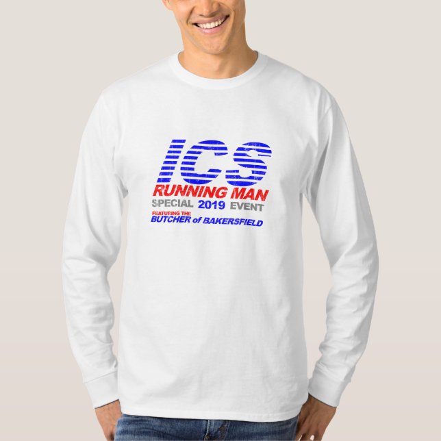 Laufender Mann ICS verblaßte T-Shirt (Vorderseite)