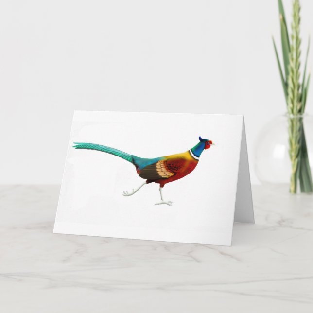 Laufender männlicher Ringneck Fasan Karte (Vorderseite)