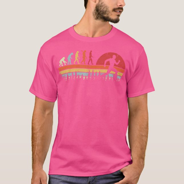 Laufender Mensch Evolution Läufer T-Shirt (Vorderseite)