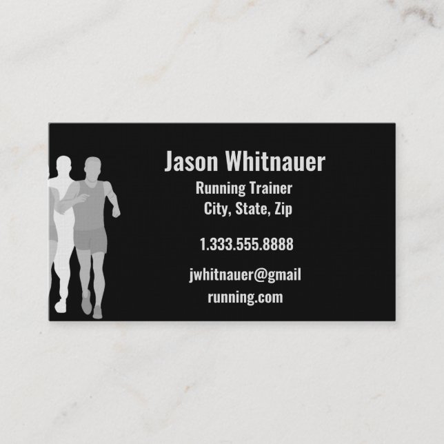 Laufender oder Personal Trainer, Fitness Instructo Visitenkarte (Vorderseite)