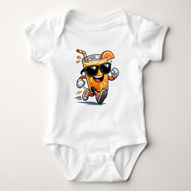 Laufender Orangensaft Baby Strampler (Vorderseite)