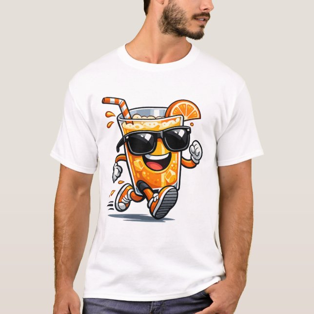 Laufender Orangensaft T-Shirt (Vorderseite)