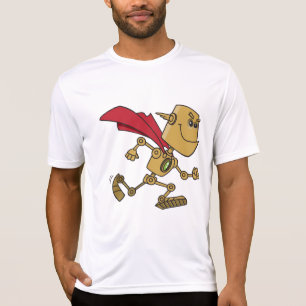 Laufender Robot-Superhelden-Cartoon-Charakter T-Shirt