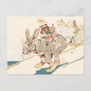 Laufender Schneeschuhhase Postkarte