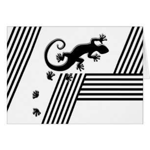 Laufender schwarzer u. Weiß Gecko - stripes