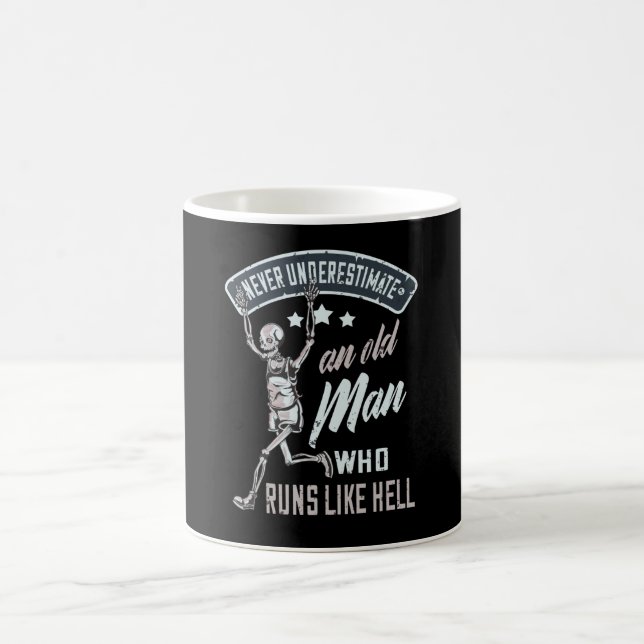 Laufender Sport Lustiger Läufer Alter Mann Geschen Kaffeetasse (Mittel)