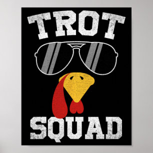 Laufender Truthahn Sungles Trab Squad Erntedankfes Poster