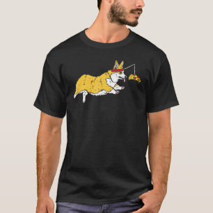 Laufender Welsh Corgi Pizza Essen Hundebesitzer T-Shirt