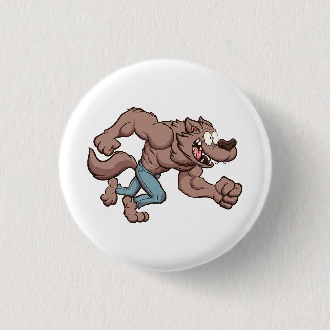 Laufender Werwolf Button (Vorderseite)