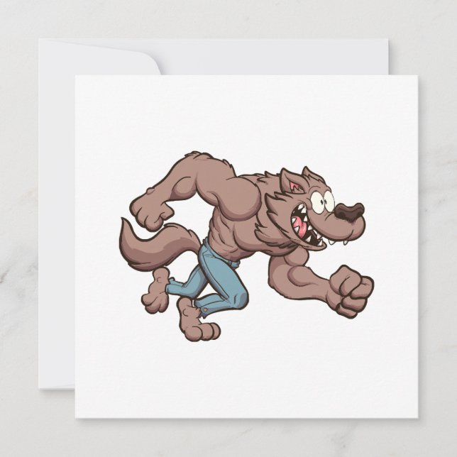 laufender Werwolf Einladung (Vorderseite)