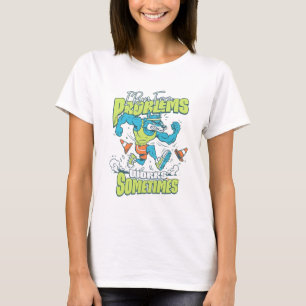 Laufender Wolf vermeidet Probleme Lustiger athleti T-Shirt