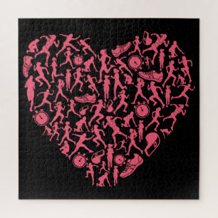 Laufendes Herz - Silhouetten für Frauen Puzzle