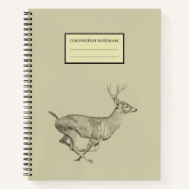 Laufendes HirschspiralNotebook Notizbuch
