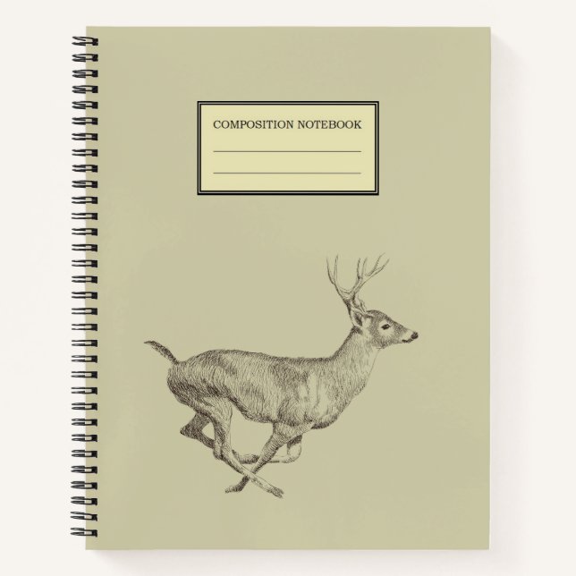 Laufendes HirschspiralNotebook Notizbuch (Vorderseite)