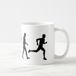 Laufendes Läufer-Leichtathletik-Rennen und Tasse