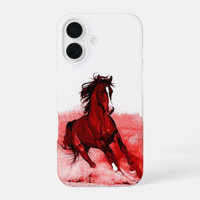 Laufendes Pferd iPhone 16 Hülle (Rückseite)