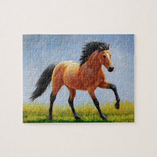 Laufendes wildes Wildleder-Pferd Puzzle