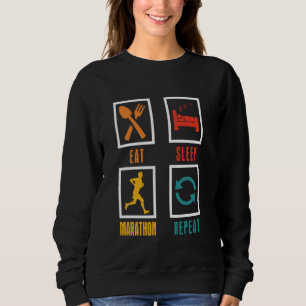 Läufer EAT SLEEP MARATHON REPEAT Laufen Lustig Mar Sweatshirt