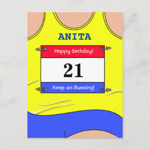 Läufer Gelb Postkarte