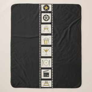 Läufer im Design eines Vintage-Kinofilmstreifens Sherpadecke