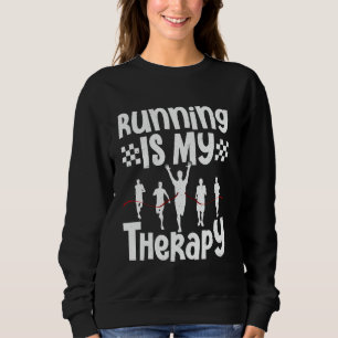 Läufer LAUFEN IST MEINE THERAPIE Laufen Lustiger M Sweatshirt