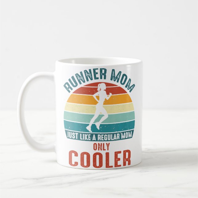 Läufer-Mama Cool Running Girl Zukunft Marathon Mut Kaffeetasse (Links)