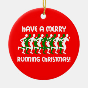 Läufer Weihnachten Keramik Ornament