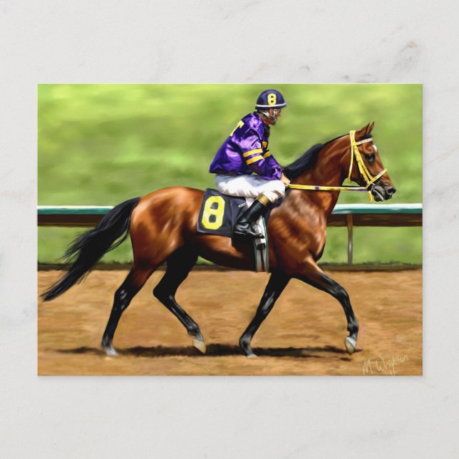 Läuferbereit - Race Horse Painting Postkarte (Vorderseite)