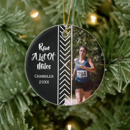 Laufgeschenke Läufer Marathonmeilen Marathonläufer Keramik Ornament