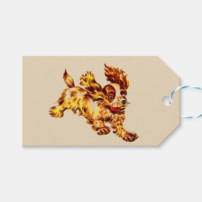 Laufhundedruck Geschenkanhänger (Vorderseite (Horizontal))