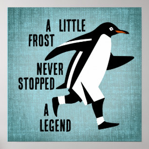 Läufiges Pinguin-Motivierend Poster