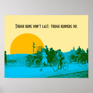 Laufjogging-Marathon Inspirierend Vintage-Bild Poster