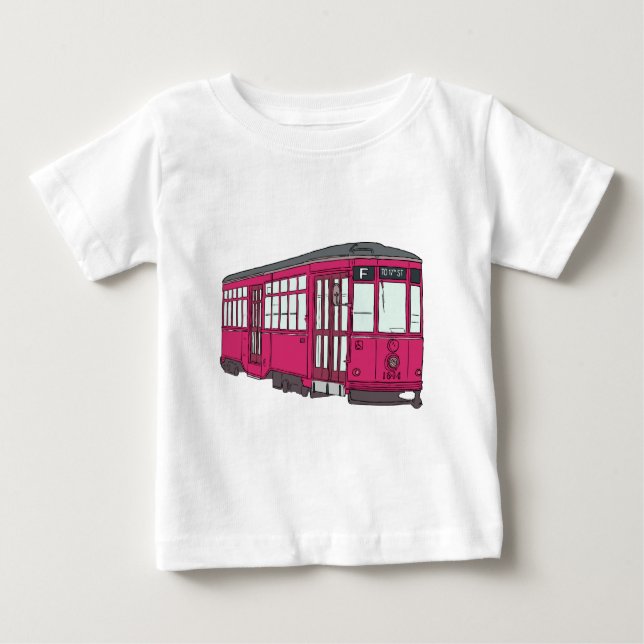 Laufkatze-Oberleitungsbusstreetcar-Tram Trolleycar Baby T-shirt (Vorderseite)