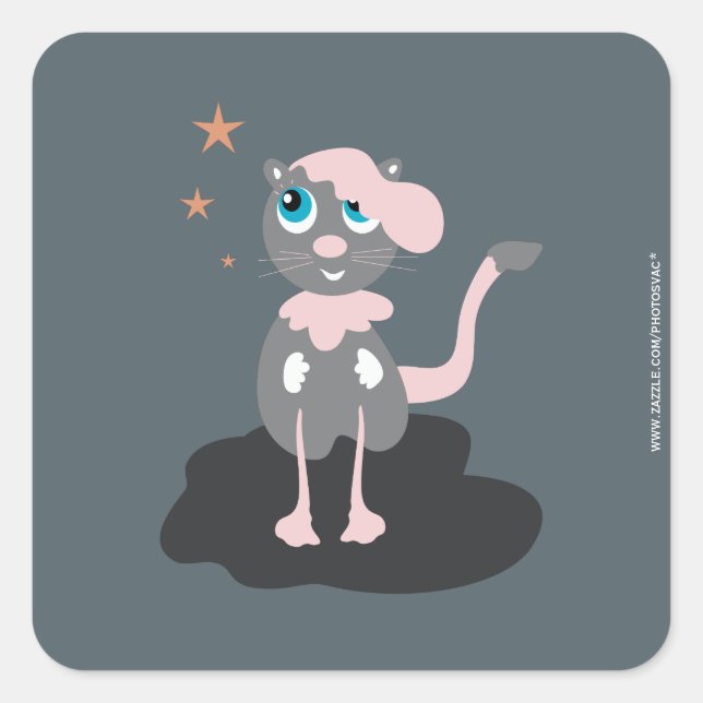 Laufkatze Quadratischer Aufkleber (Vorderseite)