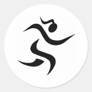Laufmädchen Runder Aufkleber