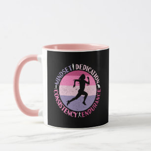 Laufmentalität - Zitat über Ausdauer für Mädchen Tasse