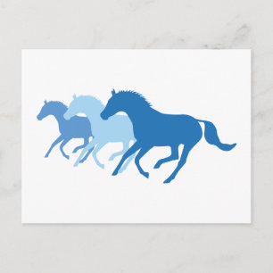 Laufpferd (blau) postkarte