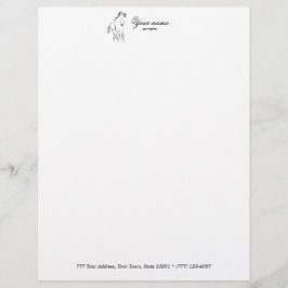 Laufpferd in schwarzer Farbe Briefbogen