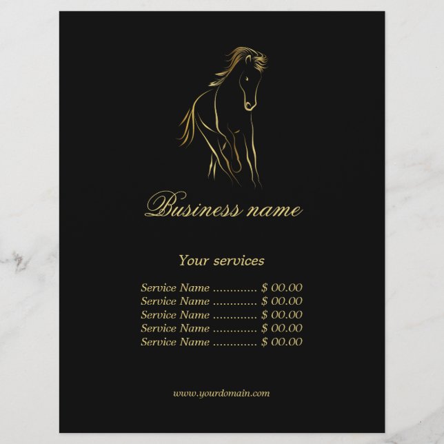 Laufpferd in schwarzer Farbe Flyer (Vorne)