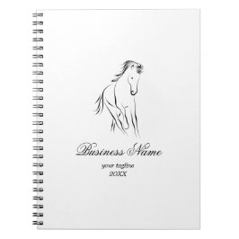 Laufpferd in schwarzer Farbe Notizblock
