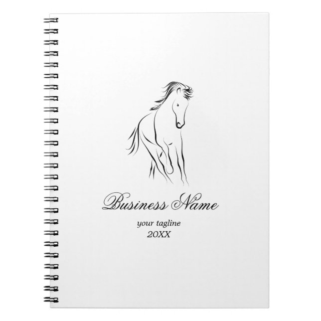 Laufpferd in schwarzer Farbe Notizblock (Vorderseite)