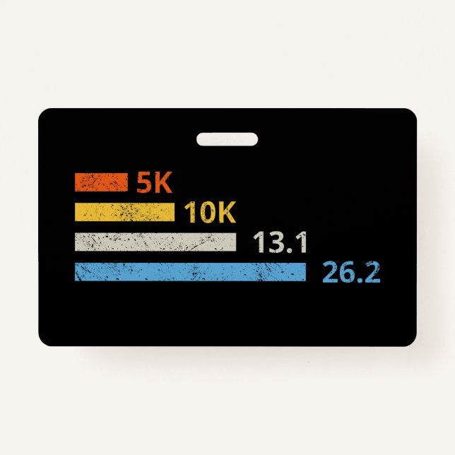 Laufstrecken I - 5K 10K 13,1 26,2 Marathonläufer Ausweis (Vorderseite)