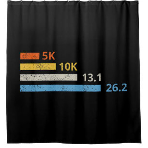 Laufstrecken I - 5K 10K 13,1 26,2 Marathonläufer Duschvorhang