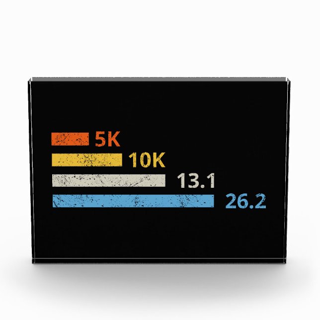 Laufstrecken I - 5K 10K 13,1 26,2 Marathonläufer Fotoblock (Vorderseite)