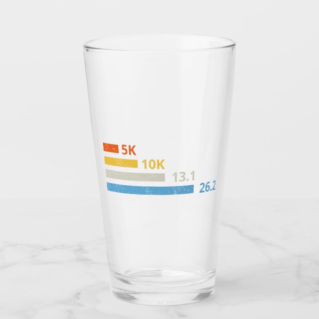 Laufstrecken I - 5K 10K 13,1 26,2 Marathonläufer Glas (Vorderseite)